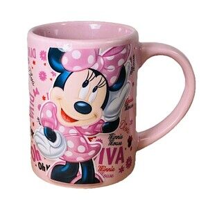 Disney Minnie Mouse 3D Embossed Pink Ceramic 12 oz Coffee Mug DIVA Jerry Leigh